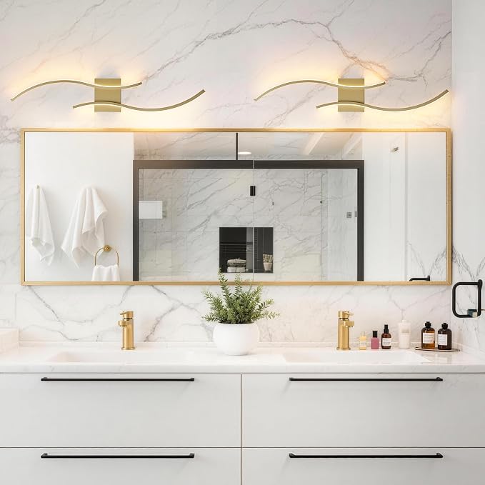 KARTOOSH Hardwired LED Vanity Lights for Bathroom | 1 Pack 31.5 Inch, 3CCT Dimmable, Waterproof, Rustproof, Bathroom Light Fixtures Over Mirror