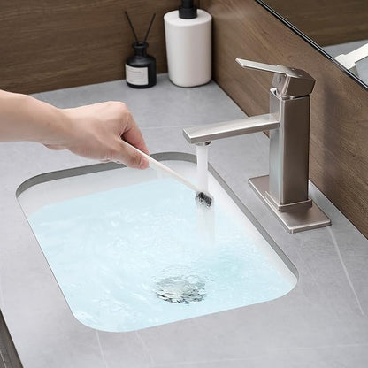 Brushed Nickel Bathroom Faucet YXOCVIR Single Hole with Pop-up Drain Single Handle Bathroom Faucet Suitable for Vanity Sinks RV Suitable for 1 or 3-Hole Installation