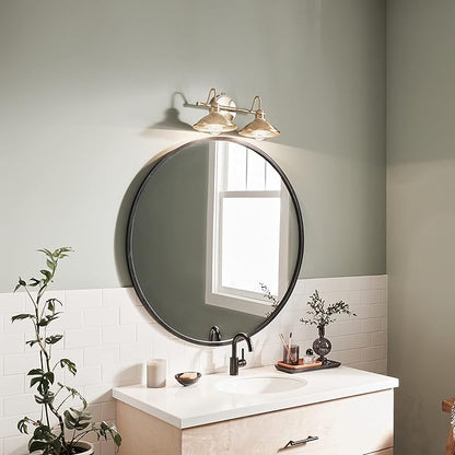 Kichler Clyde 2-Light Bathroom Vanity in Champagne Bronze, Elegant Fixture for Bathrooms (17" W x 7.5" H x 8.25" D), 45944CPZ
