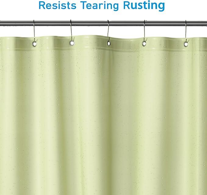 EHZNZIE Shower Curtain Liner Light Weight PEVA, Shower Liner 72x72 Inches, Waterproof, No Chemical Smell with 12 Rust Proof Metal Grommets for Bathroom Shower Curtain, Sage