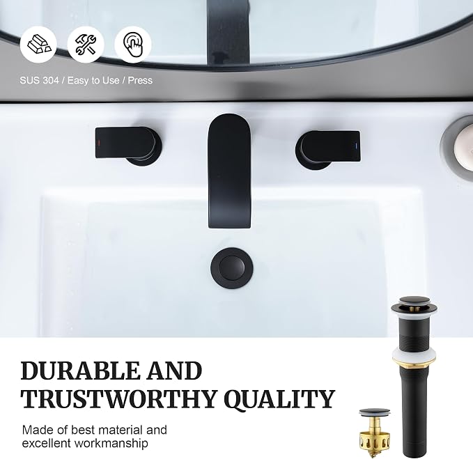 Pop up Sink Drain Stopper for Bathroom Vessel Vanity Sink Art Basin Matte Black, Small Cap Without Overflow, Metal Pop-up Drain Strainer with Detachable Basket Stopper | Pop Up Drain, Made of Metal, Small Cap, with Detachable Basket Stopper, Drain Fast...
