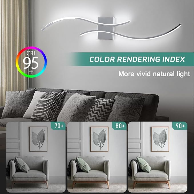 CANEOE Modern LED Wall Sconce, 39Inch LED Bathroom Vanity Light, 6000K Modern Wall Light Fixtures Indoor Wall Lamps for Living Room Hallway Sconces Lighting