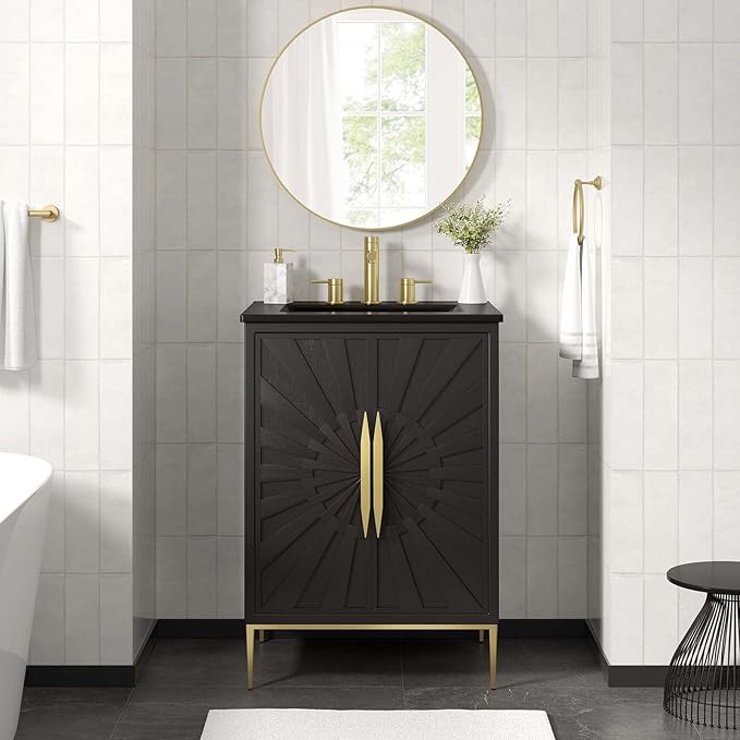 Modway Awaken Bathroom Vanity Cabinet, 24", Black Black