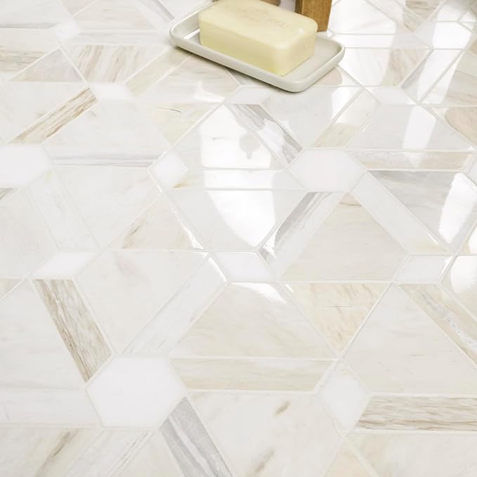 MSI Angora Floralis 11 in. x 12 in. Polished Marble Mosaic Floor and Wall Tile for Bathroom, Kitchen Backsplash, Accent Wall Tile, and Shower Wall Tile