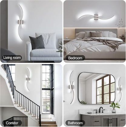 CANEOE Modern Led Wall Light, 39inch Brushed Nickel Indoor Led Wall Sconce Lighting for Living Room Hallway Bedroom Bedside Wall Lamp (Brushed Nickel,6000K,1 Pack)