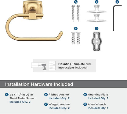 Amerock BH36091CZ | Champagne Bronze Single Post Toilet Paper Holder | 7-1/16 in. (179 mm) Length Toilet Tissue Holder | Stature | Bath Tissue Holder | Bathroom Hardware | Bath Accessories
