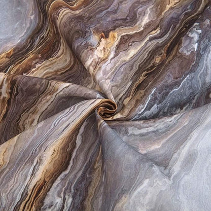 Shower Curtain Marble Texture for Bathroom, Brown Polyester Fabric Waterproof Bathroom Decor,72 x 96 Inch,Extra Long Size