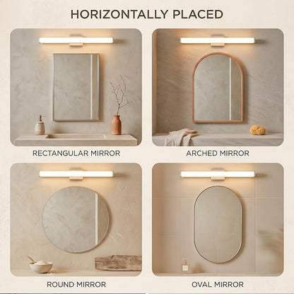 URSOLA 36" Modern LED Bathroom Light Fixtures, Brushed Nickel 3CCT Dimmable Bathroom Vanity Light Over Mirror, Bathroom Vanity Bath Bar Lights with Double Layer Acrylic Shade
