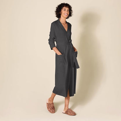 Amazon Essentials Women's Lightweight Waffle Full-Length Bath Robe (Available in Plus Size)
