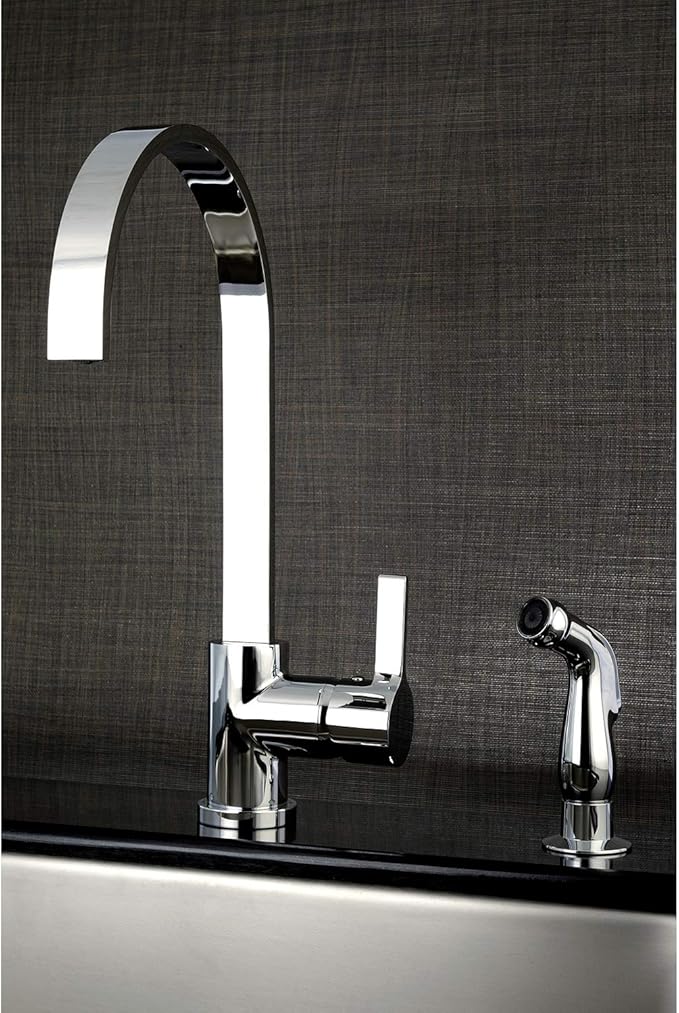 Gourmetier LS8711CTLSP Continental Single-Handle Kitchen Faucet with Side Sprayer, Polished Chrome