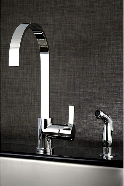 Gourmetier LS8711CTLSP Continental Single-Handle Kitchen Faucet with Side Sprayer, Polished Chrome