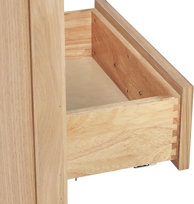 Beckford 66-Inch Oak Double Bathroom Vanity with Sink, Italian Carrara Marble Countertop 1.5" Edge & Backsplash, Soft Closing Doors & Drawers, Matte Black Hardware