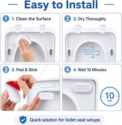 Blulu 8 Pcs Toilet Seat Bumpers for Bidet Universal Seat Bumper Spacers Kit Replacement Bumpers Pads with Strong Adhesive for Family Hotel Hospital School
