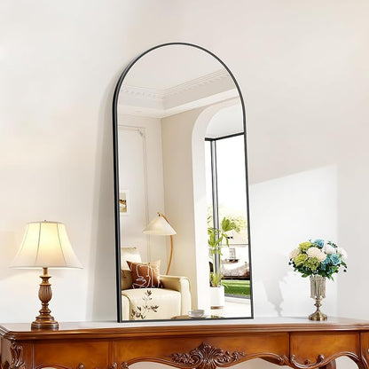 COFENY Arched Mirror, 20’’x40’’ Black Arch Mirror for Bathroom, Arched Bathroom Mirror with Frame, Modern Wall Mounted Mirror for Over Sink Mantle Bedroom Vanity Living Room Entryway