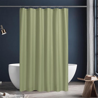 N&Y HOME Fabric Shower Curtain or Liner with Magnets Sage Green - Hotel Quality, Machine Washable, Water Repellent - Sage, 72x72