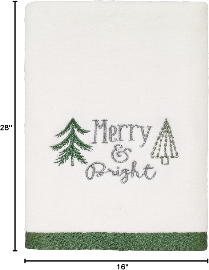 Avanti Linens - Hand Towel, Soft & Absorbent Cotton Velour, Holiday Bathroom Decor (Christmas Trees Collection)