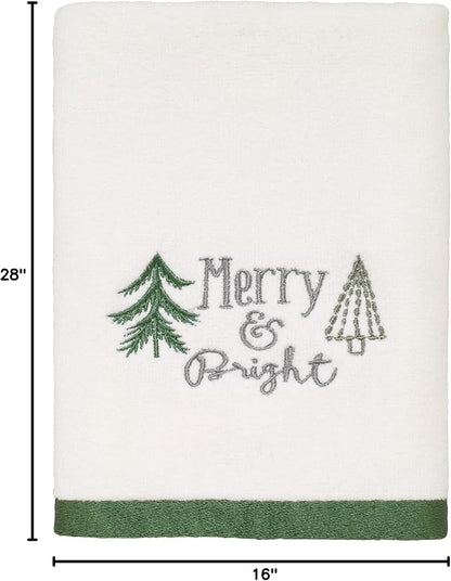 Avanti Linens - Hand Towel, Soft & Absorbent Cotton Velour, Holiday Bathroom Decor (Christmas Trees Collection)