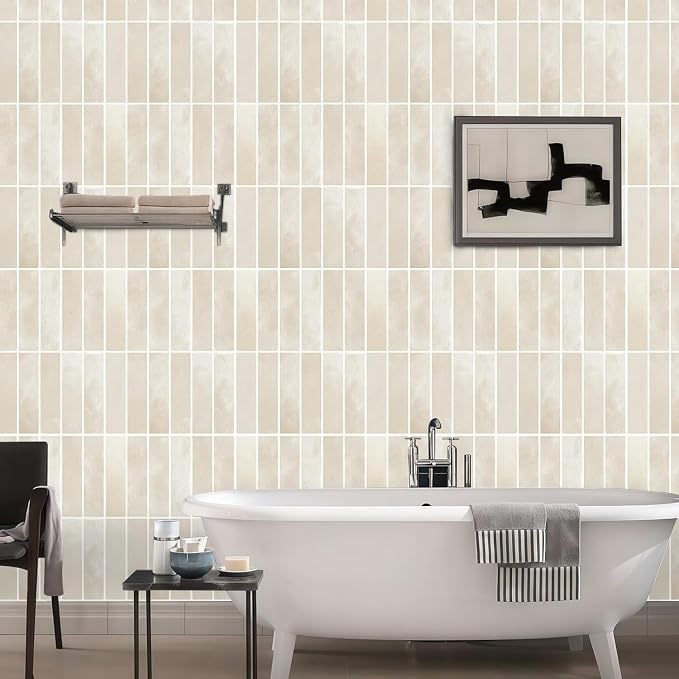 JOLOV 10 Pack Peel and Stick Backsplash Tiles, Waterproof 3D Stickers | Thicker self-adhesive 3D tile stickers for kitchen and bathroom walls; removable, waterproof and easy to install.