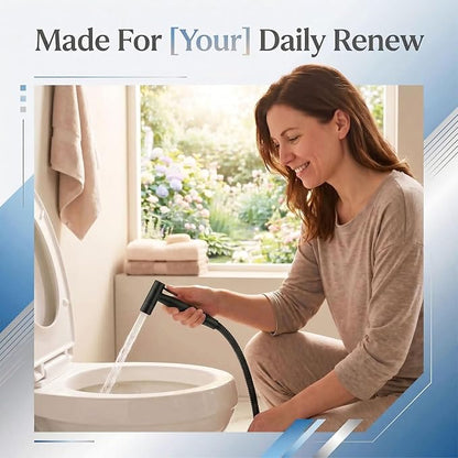 TRIPHIL Handheld Bidet Sprayer for Toilet, Adjustable Water Pressure Jet Bidet Attachment with Leak-Proof 304 Stainless Steel T-valve for Bathroom Cleaning, Cloth Diaper/Feminine Wash, Matte Black