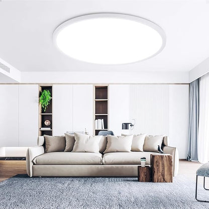 20 Inch Flush Mount Ceiling Light with Remote, 45W Dimmable LED Fixture 4500LM, 3000K-6500K Adjustable, Round Ceiling Lamp for Bedroom, Kitchen, Living Room, Dining Room, Bathroom, White