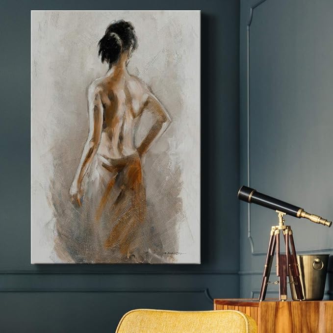 Renditions Gallery Woman Canvas Wall Art Abstract Paintings & Prints Exotic African Golden Beauty Canvas Modern Wall Hanging Decorations for Bedroom Living Room Office Kitchen - 32"x48" LT02