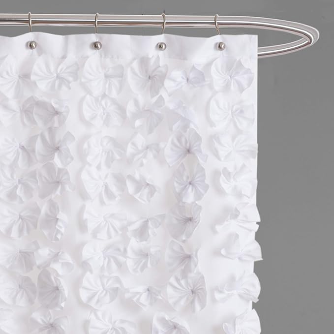 Lush Decor Lucia Shower Curtain, 72" x 72", White