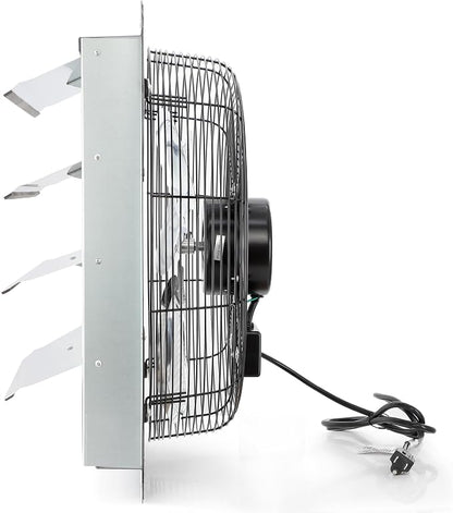 Vie Air Shutter Exhaust Fan with Power Cord – High-Performance Ventilation for Indoor/Outdoor Spaces, Energy-Efficient Cooling - Vent fan for Commercial, Greenhouse, Attic, Shed & Shop (18 Inch)