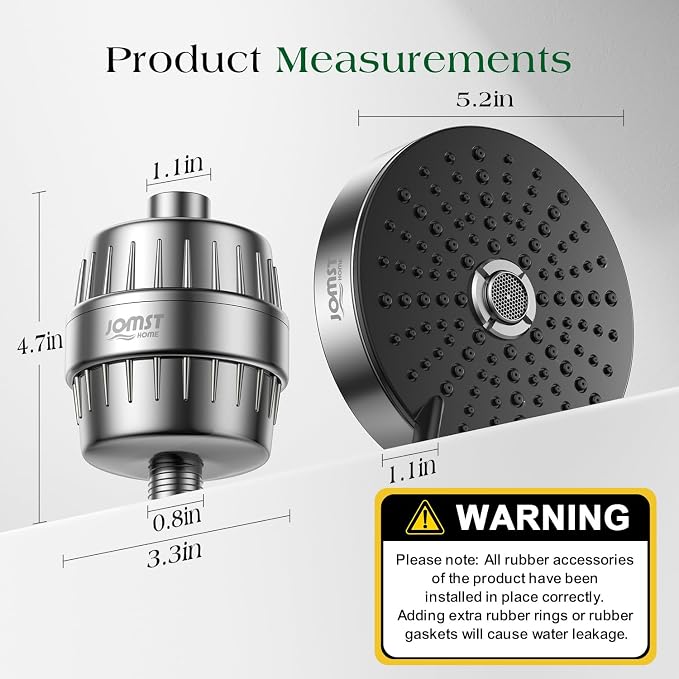 Filtered Shower Head COMBO – for Healthier Skin & Hair | 3 Mode High Pressure Shower Heads with 25-Stage Filtration | Removes 99.947% Chlorine & Heavy Metals | Shower Head with Filters - Chrome