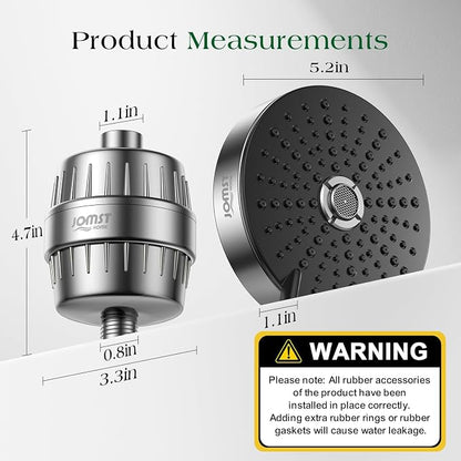 Filtered Shower Head COMBO – for Healthier Skin & Hair | 3 Mode High Pressure Shower Heads with 25-Stage Filtration | Removes 99.947% Chlorine & Heavy Metals | Shower Head with Filters - Chrome