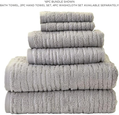 SKL Home CloudSoft Hand Towel Set, 2-Piece, 100% Cotton Luxury, Gray | Premium spa-level quality. 600 GSM weight. Ultra plush & absorbent. For use in the bathroom, kitchen, bar or any sink space.