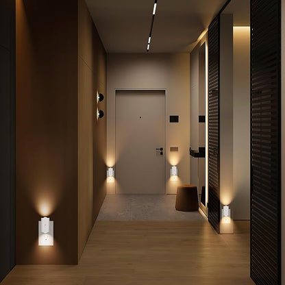 4 Pack LED Night Light, Dimmable Plug-in Wall Nite Light with Dusk to Dawn Auto On/Off, 180° Rotating Head, 2700K Warm White, 0-200 LM for Nursery, Hallway, Bathroom