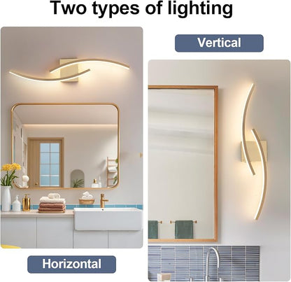31.5 inch Modern Bathroom Vanity Light Gold Lights Fixtures Dimmable 5CCT Led Bathroom Light Fixture Over Mirror Modern Wall lamp for Cabinet Hallway