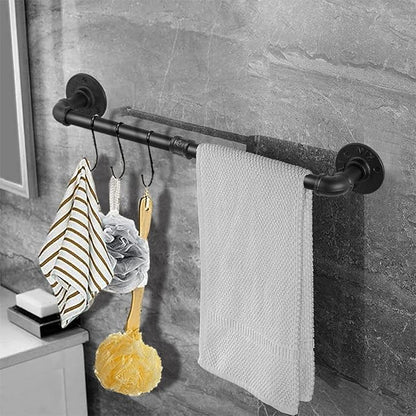 Industrial Pipe Towel Rack Towel Bar 21 Inch 2 Pack, Heavy Duty Wall Mounted Rustic Farmhouse Bath Towel Holder for Bath Bathroom Kitchen