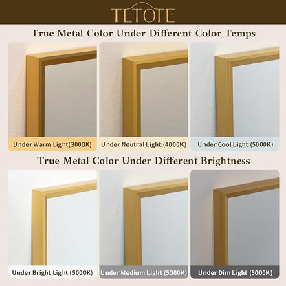 Brushed Brass Bathroom Mirror 22" x 30" Brushed Gold Rectangle Beveled Framed Bathroom Vanity Mirror for Over Sink, Tempered Glass, Modern Farmhouse Bedroom, Entryway, Living Room