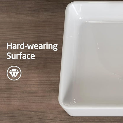 KES Bathroom Vessel Sink 20 Inch Above Counter Rectangular White Ceramic Countertop Sink for Cabinet Lavatory Vanity, BVS123S50
