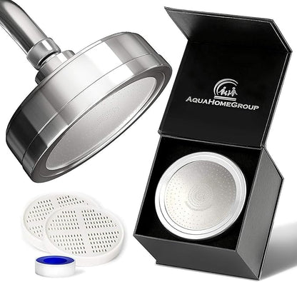 AquaHomeGroup - Filtered Shower Head Chrome & 2 x cartridges