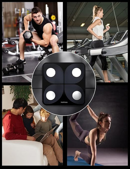 Body Fat Scale, Smart Bathroom Weight Scale, BMI Body Composition Monitor, High Precision Health Analyzer with Smartphone App for Fitness Tracking 400 lbs/180 kg