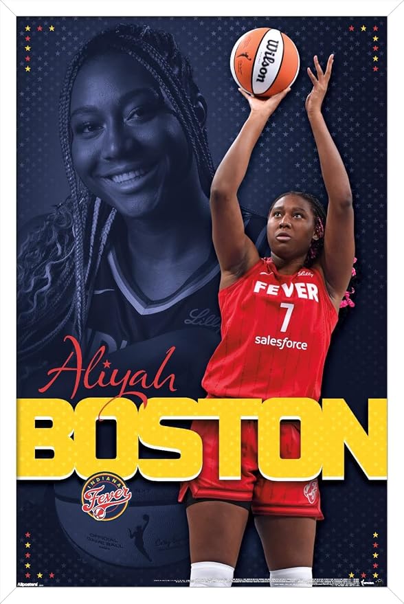 Trends International WNBA Indiana Fever - Aliyah Boston 25 Wall Poster, 34L x 22.4W, White Framed Version