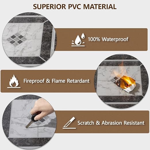Peel and Stick Floor Tile, 40-Pack 12" x 12" Vinyl Flooring, Waterproof Self-Adhesive Luxury Vinyl Tiles, Easy DIY for Bathroom, Kitchen, Dinning Room, RV, Cover 40 Sq. Marble Diamond