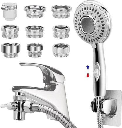 Shower Head Sink - Faucet Bathtub, Hose Sprayer Attachment with 9 Adapters | 79" Hose for Hair Washing, Pet Dog Rinse & Baby Bath, ON/OFF Extension for Tub Faucet, Utility Sink, Laundryroom, Garden