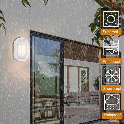 WISBEAM 2 Pack LED Bulkhead Light, Outdoor LED Wall Light for House, Dimmable, 6W Replace 60W, 450 Lumen 3000K Daylight White 80CRI, Waterproof, ETL Rated
