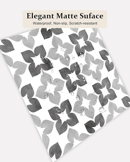 Peel and Stick Floor Tile, Waterproof Vinyl Flooring, Snap-Proof DIY Flooring Tiles for Bathroom, Kitchen, Fireplace, Wall, Backsplash, Home Decor, No Residue, 20 Tiles-7.87" Thin Ver, Gray