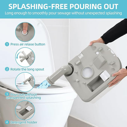 YITAMOTOR Portable Toilet Camping Porta Potty with Paper Collection 6.34 Gallon, Indoor Outdoor RV Toilet with Handle Pump, Leak-Proof OutdoorToilet for RV Travel, Boat, Trips, White | Indoor Outdoor RV Toilet with Handle Pump, Leak-Proof OutdoorToilet...