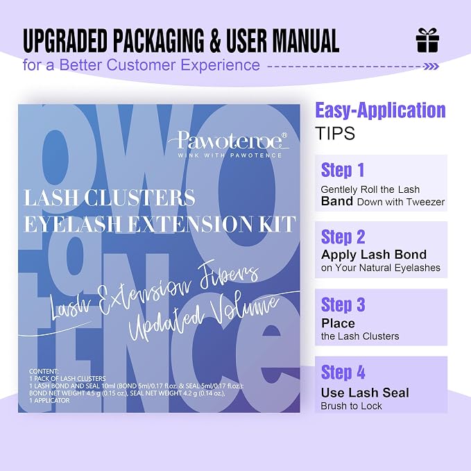 Lash Extension Kit DIY 280pcs Brown Lash Clusters Eyelash Extension Kit 40D 9-16mm Individual Lashes Kit with Lash Bond and Seal Lash Tweezers for Self Use (Brown 40D, 9-16mm, Kit)