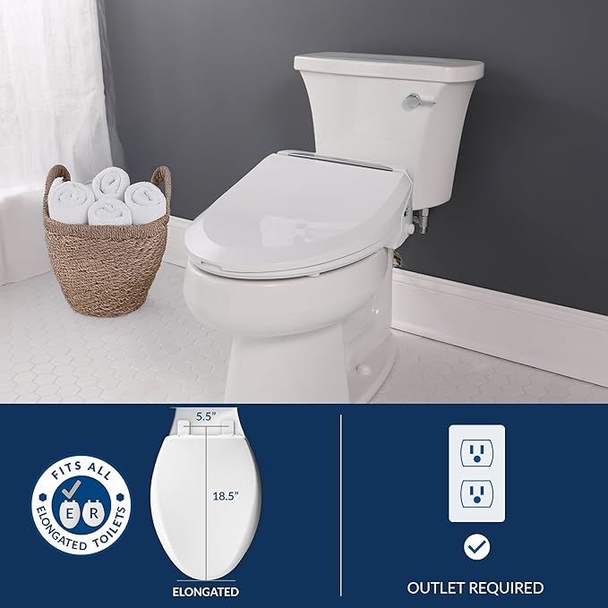 Bio Bidet USPA PRO Modern Bidet Seat, Warm Water, Heated Seat & Dryer, Remote Control, Elongated