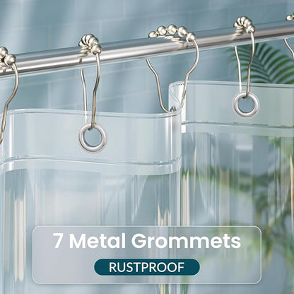 Titanker Shower Stall Curtain Liner, 42x72 Clear PEVA Lightweight Single Stall Narrow Shower Curtain for Bathroom with Magnets and Rustproof Grommet Holes