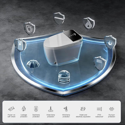Smart Toilet with Bidet Built In, One-Piece Tankless Design with Remote,Auto Open & Close Lid, Dual Auto Flush, Heated Seat, Warm Air Dryer, Multiple Wash Modes & Temp Display