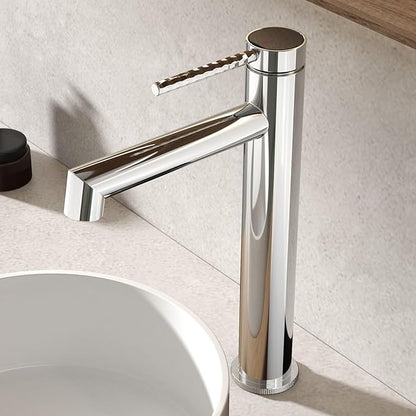 Single Handle Bathroom Faucet 1 Hole Faucet for Bathroom Sink Hot and Cold Water Chrome