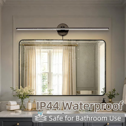 32" Plug in Bathroom Light Fixtures,Vanity Lights Bar,Picture Light | Modern Black,Non-Dimmable,3000K,with Switch,Long,Piano lamp,LED,Over Mirror,Wall Lights,for Bedroom/Art/Poster/Cabinet