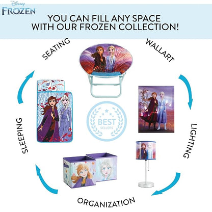 Frozen 2 Pop-Up Hamper for Kids,Laundry Hamper with Anna & Elsa Design, Durable Mesh Fabric & Carry Handles, 21”H x 13.5”W, Collapsible Storage for Bedroom or Playroom